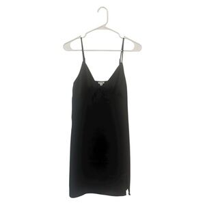 Garage Sexy LBD - Black Satin Spaghetti Strap Mini Dress - Whimseygoth Grunge